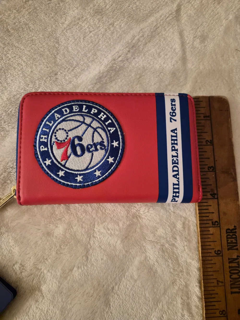 Loungefly Philadelphia 76ers Red and Blue Zip Wallet